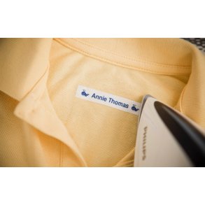 Brother stoftape til pstrygning sort tekst p 12mm 18mm sort tekst p bl hvid