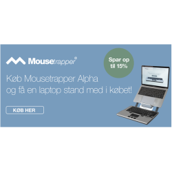 Mousetrapper Alpha med indbygget tastatur og mus inkl. Laptop Stand (BUNDLE)