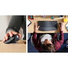 Logitech ergonomisk mus MX ERGO 8 knapper avanceret trdls trackball