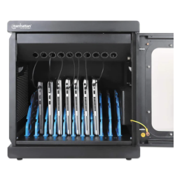 Ladestation med ls 10 enheder AC ladeskab til Smartphone Tablets iPad brbar pc op til 15,6" 