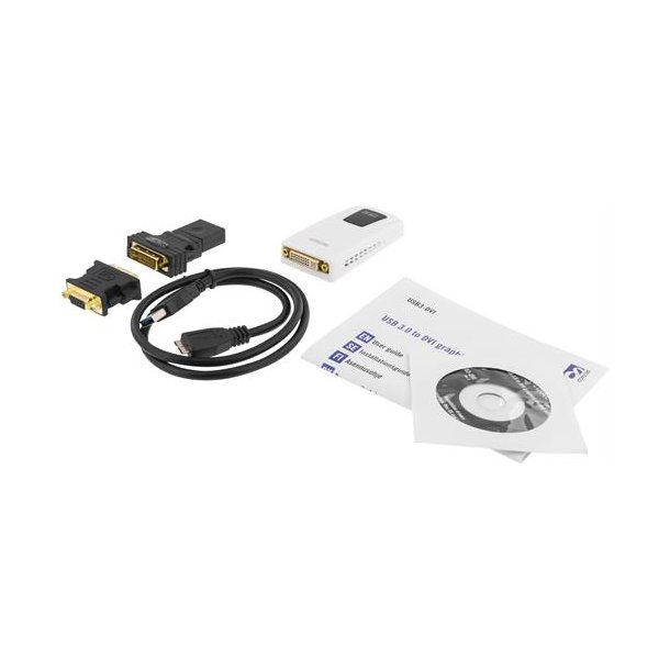 Adapter USB 3.0 DVI HDMI VGA-adapter Ekstern videoadapter fungerer som et ekstra grafikkort